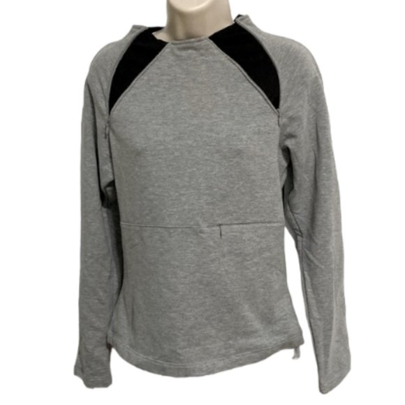 DANSKIN Gray and Black Long Sleeve Pullover Zipper Sweatshirt Womens Small - Picture 1 of 15